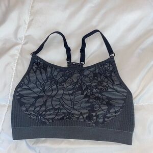 Fabletics Floral Patterned Sport Bra - Grey